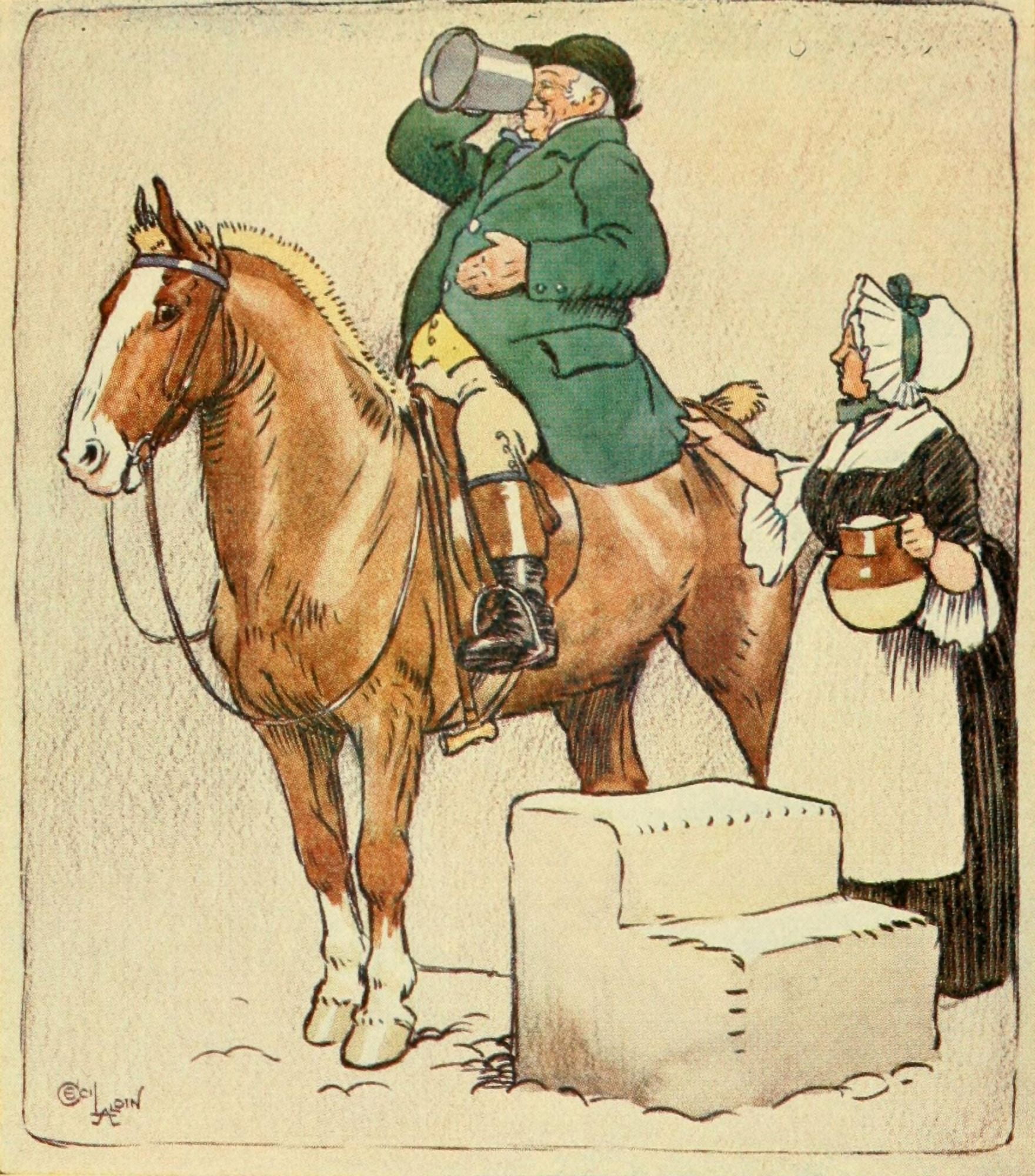 Jorrocks on unting 1901 Finest ale Canvas Art - Cecil Aldin (18 x 24)