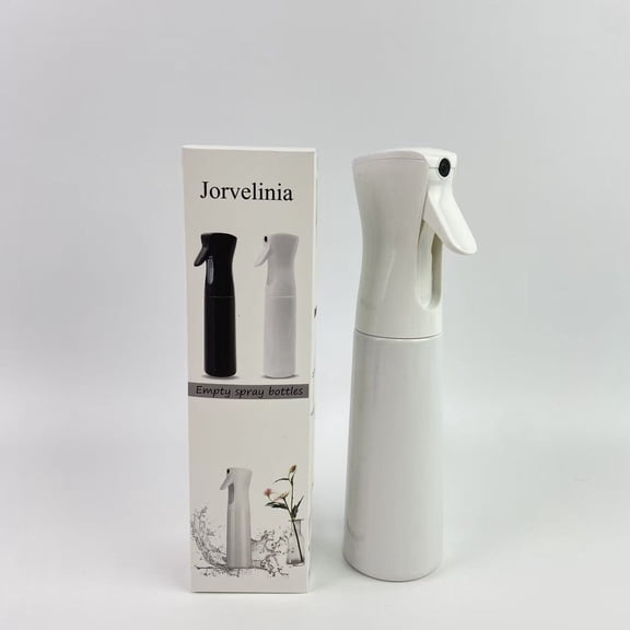 Jorvelinia Empty spray bottles,1 Pack 10oz Continuous Sprayer, Ultra Fine Mister Spray Bottle, Empty Refillable Fine Mist Spray Bottle for Hairstyling (White)