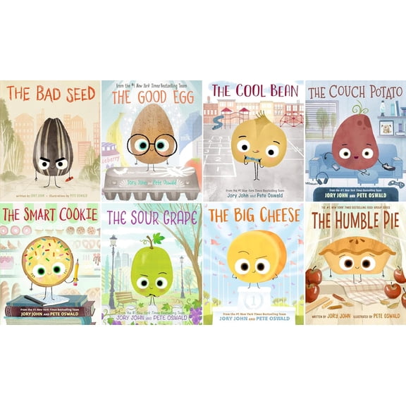 Jory Johns The Food Group Series Complete 8-Book Collection Set The Bad Seed, The Cool Bean, The Sour Grape, The Smart Cookie, The Good Egg, The Couch Potato, The Great Eggscape! & The Food Group