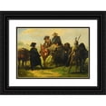 thumbnail image 1 of José Jiménez y Aranda 18x14 Black Ornate Wood Framed Double Matted Museum Art Print Titled - Sancho Panza and Don Quixote, 1 of 5