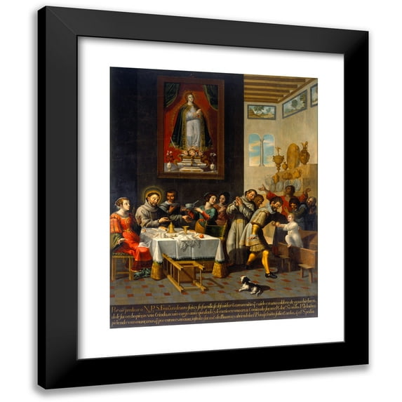 José Juárez 20x24 Black Modern Framed Museum Art Print Titled - The Miracle of Saint French of Assisi
