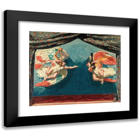 José MarÃa Sert 14x12 Black Modern Framed Museum Art Print Titled - Music Angeles (Angels)