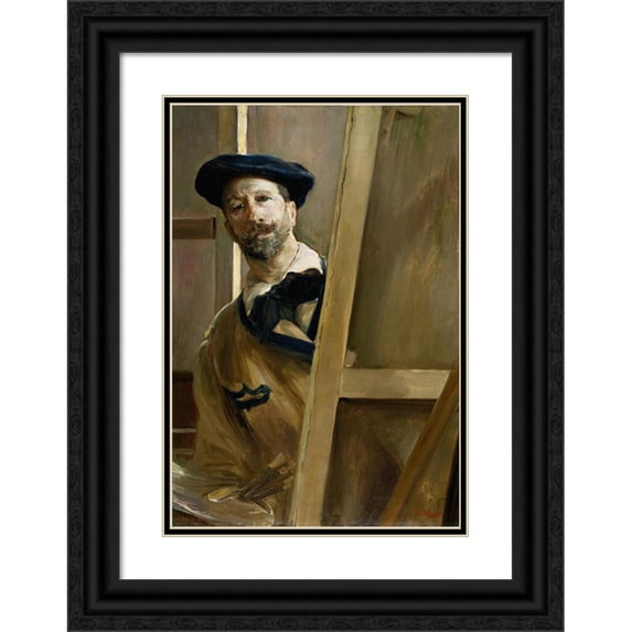 José Villegas Cordero 11x14 Black Ornate Wood Framed Double Matted Museum Art Print Titled: Self-Portrait (ca 1898)
