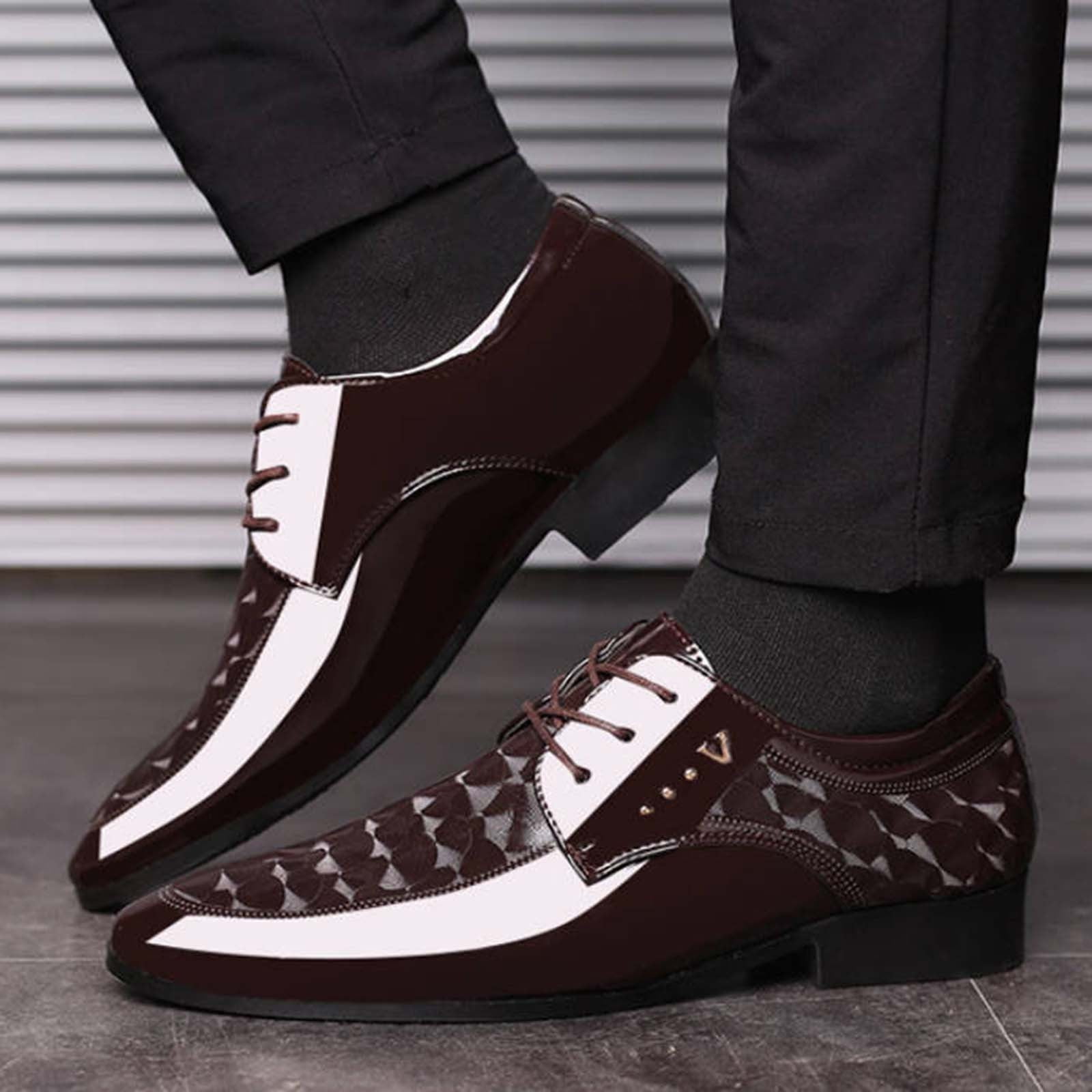Josdec Mens Dress Shoes Slip on Leather Loafers Pointed Comfy Leather Shoes Size 39 US 6 Walmart