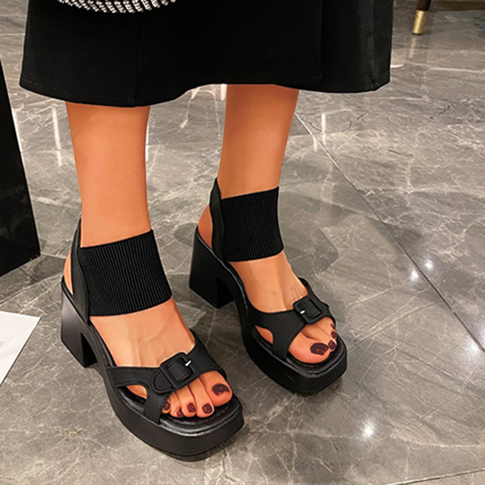 Josdec Women's Sandals Dress Shoes Sandals Summer High Heel Open Toe