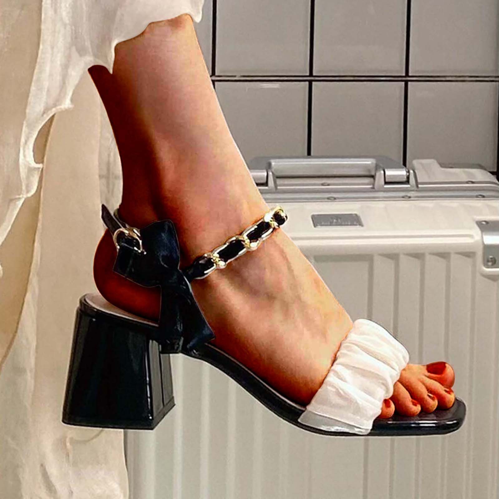 Josdec Women's Summer Sandals Dress Shoes Block Heel Low Heel Open Toe