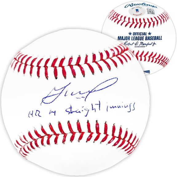 Jose Altuve Autographed Official MLB Baseball Houston Astros "HR 4 Straight Innings" Beckett BAS Witness 220569