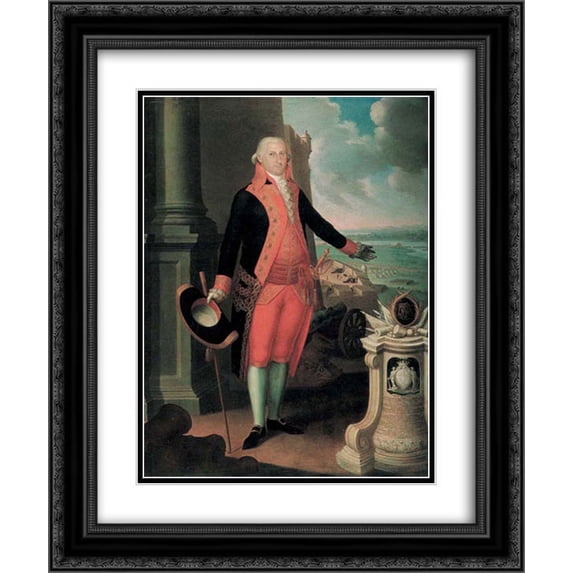 Jose Campeche 2x Matted 20x24 Black Ornate Framed Art Print 'Ramon de Castro'