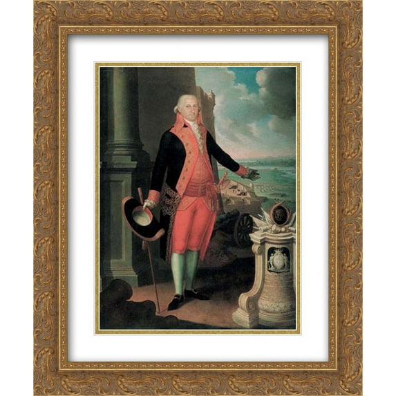 Jose Campeche 2x Matted 20x24 Gold Ornate Framed Art Print 'Ramon de Castro'