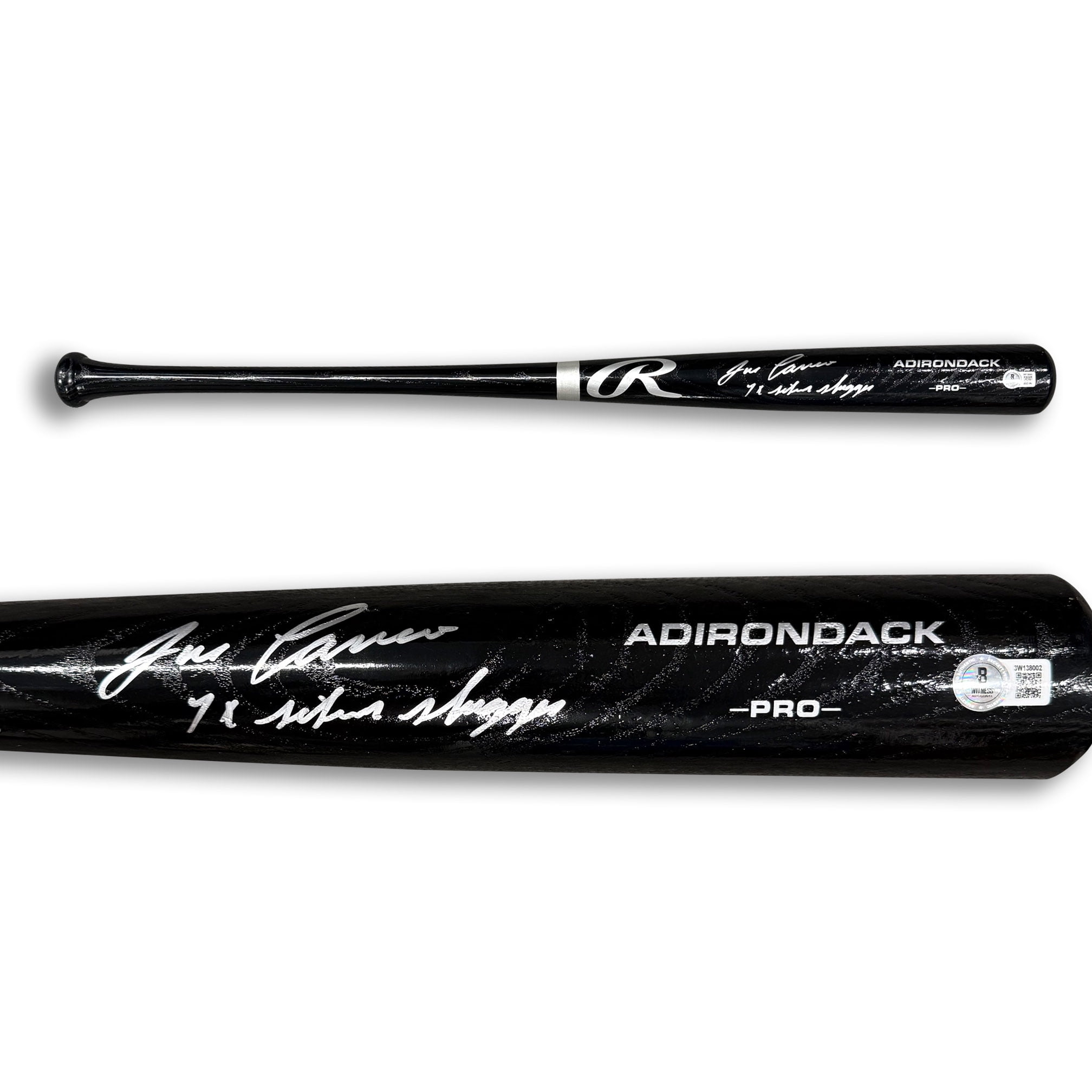 Jose Canseco Autographed Oakland Athletics 34" Signed Black Baseball Bat 4 x Silver Slugger Beckett Witness Authenticated COA