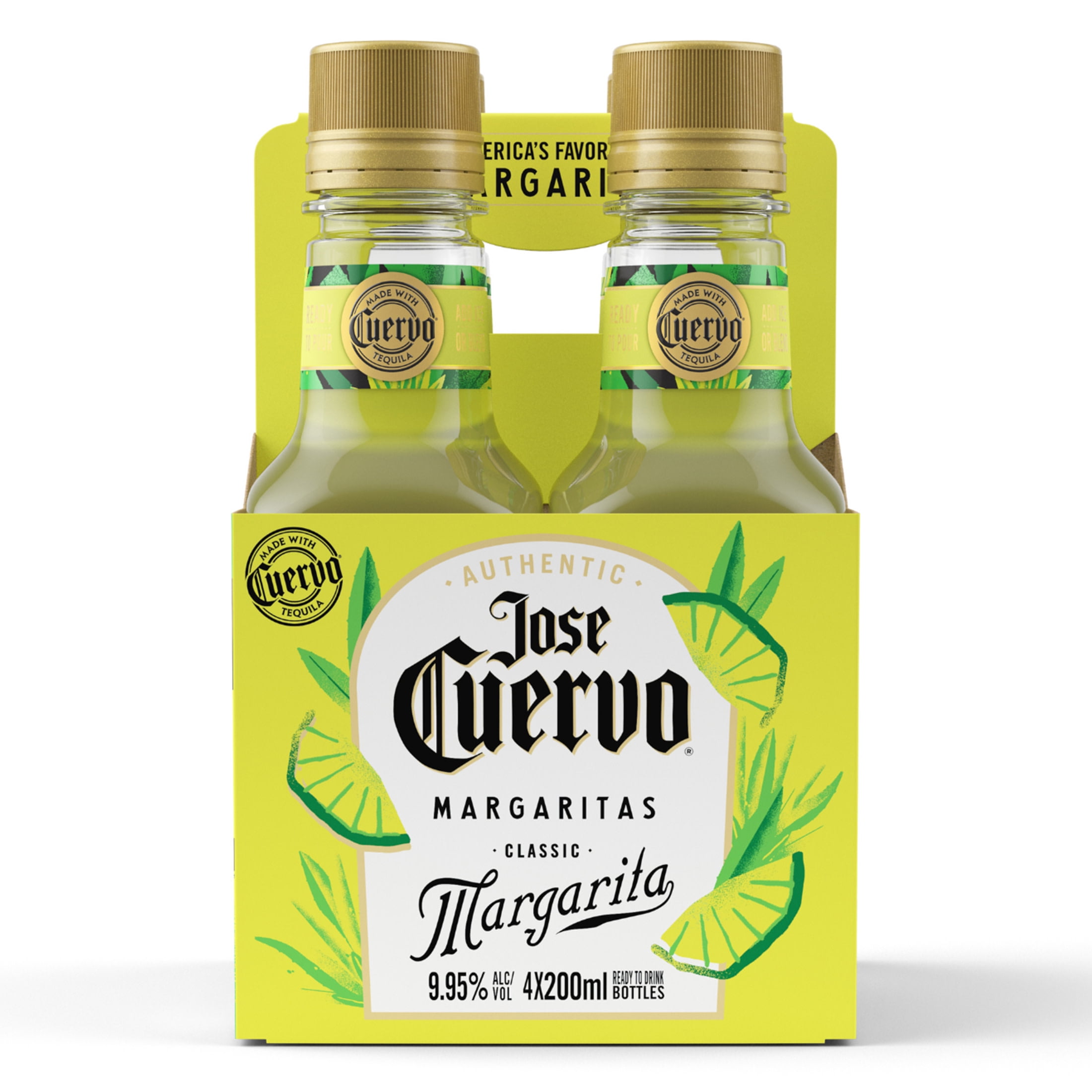 Jose Cuervo Authentic Margarita Classic Lime Cocktail, 4 Pack, 200