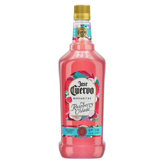 Jose Cuervo Authentic Margarita Raspberry Colada Cocktail, 1.75 L Plastic Bottle, 9.95% ABV