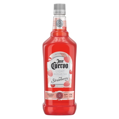 Jose Cuervo Authentic Margarita Strawberry Light Cocktail, 1.75 L Plastic Bottle, 9.95% ABV