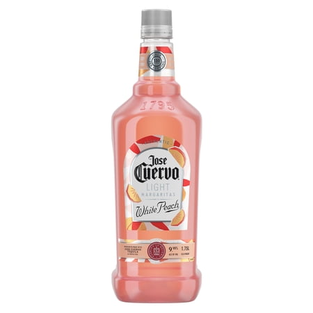 Jose Cuervo Authentic Margarita White Peach Light Cocktail, 1.75 L Plastic Bottle, 9.95% ABV