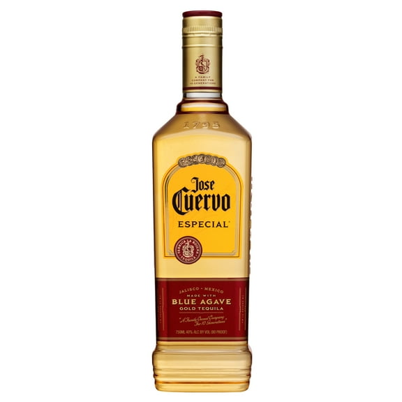 Jose Cuervo Especial Gold Tequila, 750 ml Glass Bottle, 40% ABV