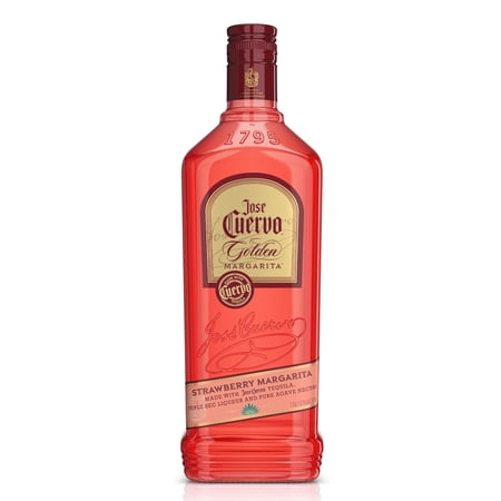 Jose Cuervo Golden Margarita Strawberry Cocktail, 1.75 L Glass Bottle, 12.7% ABV