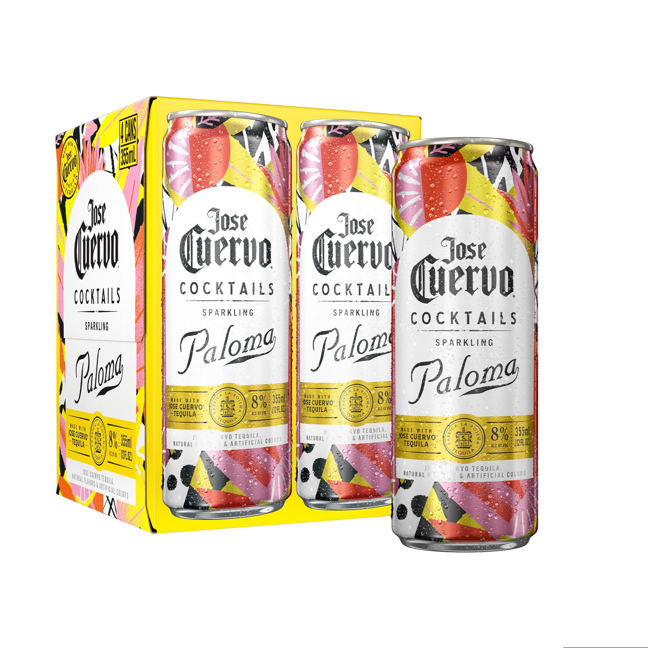 Jose Cuervo Sparkling Paloma Cocktail, 4 pack, 355 ml Cans, 8% ABV