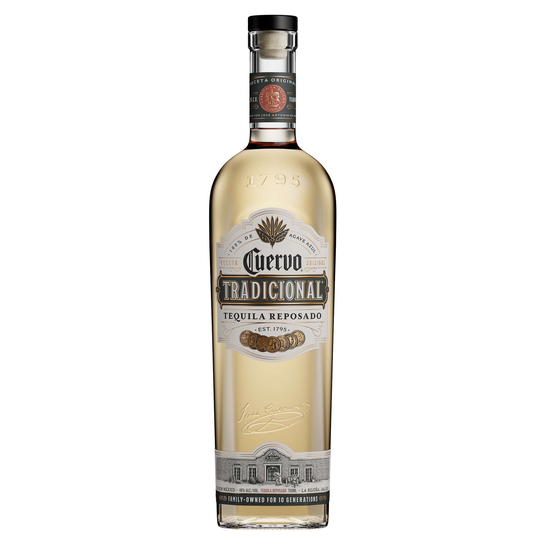Jose Cuervo Tradicional Reposado Tequila, 750 ml Glass Bottle, 40