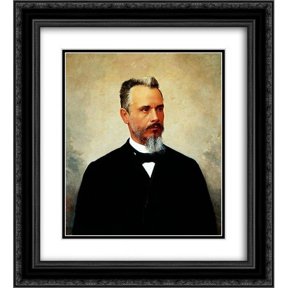 Jose Ferraz de Almeida Junior 2x Matted 20x24 Black Ornate Framed Art Print 'Portrait of Bernardino de Campos'