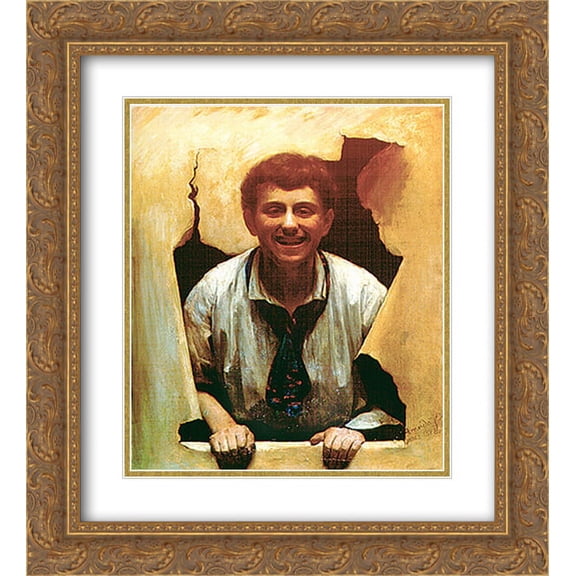 Jose Ferraz de Almeida Junior 2x Matted 20x24 Gold Ornate Framed Art Print 'Boy'
