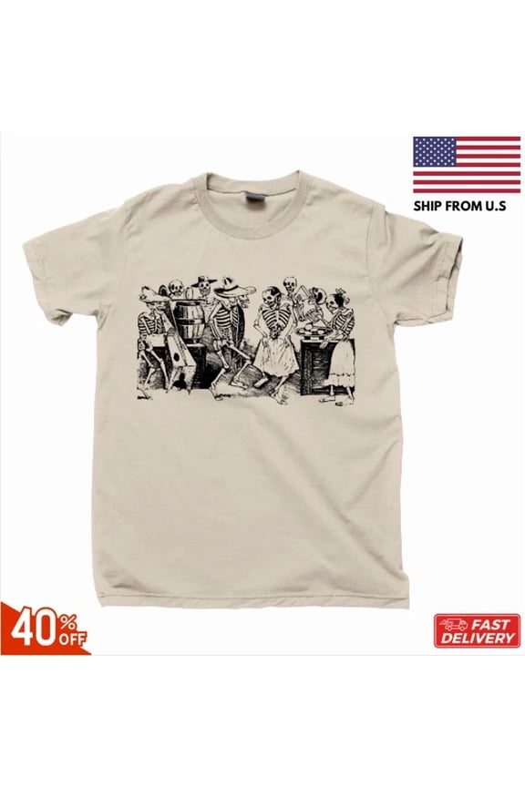 Jose Guadalupe Posada shirt Day Of Dead Hispanic Mexico Artist Mariachi Tee !!