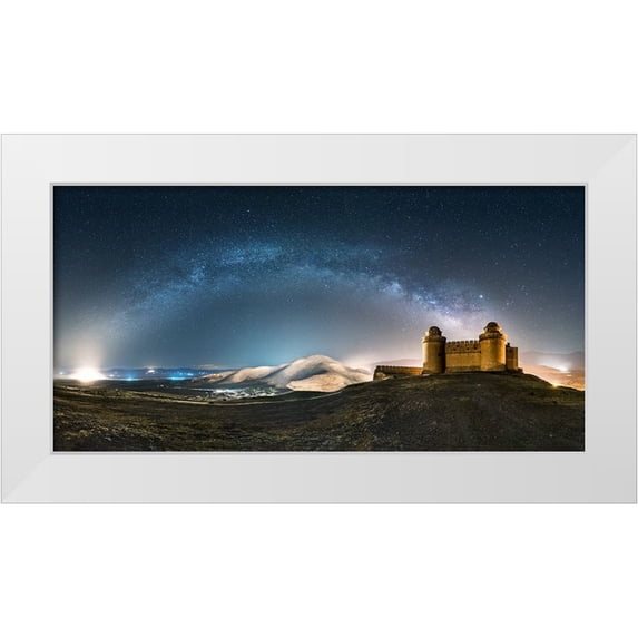 Jose Guillen, Manuel 32x18 White Modern Wood Framed Museum Art Print Titled - Calahorra Castle