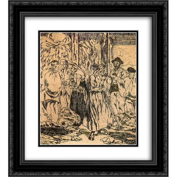 Jose Gutierrez Solana 2x Matted 20x24 Black Ornate Framed Art Print 'Trail Traperos'