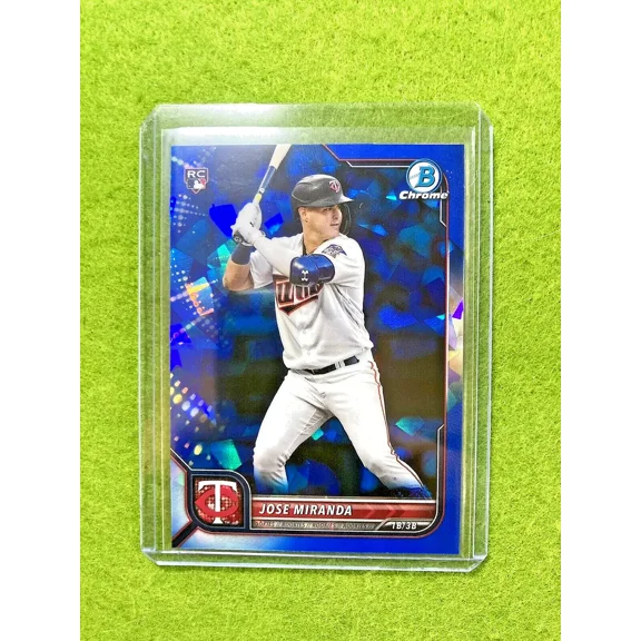 Jose Miranda BLUE SAPPHIRE REFRACTOR CRACKED ICE PRIZM ROOKIE 2022 Chrome RC SP
