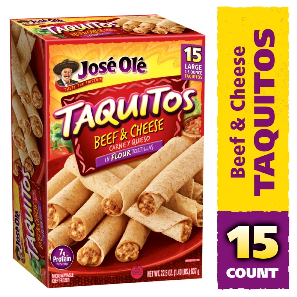 Jose Ole Beef & Cheese Flour Taquitos, 22.5 oz, 15 Count (Frozen