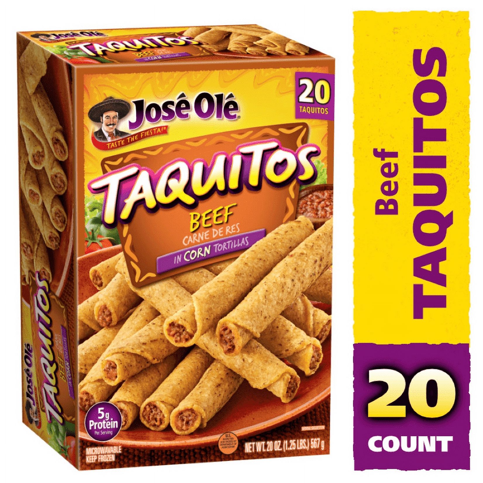 Great Value Yellow Corn Masa Beef Taquitos, 20 oz, 20 Count