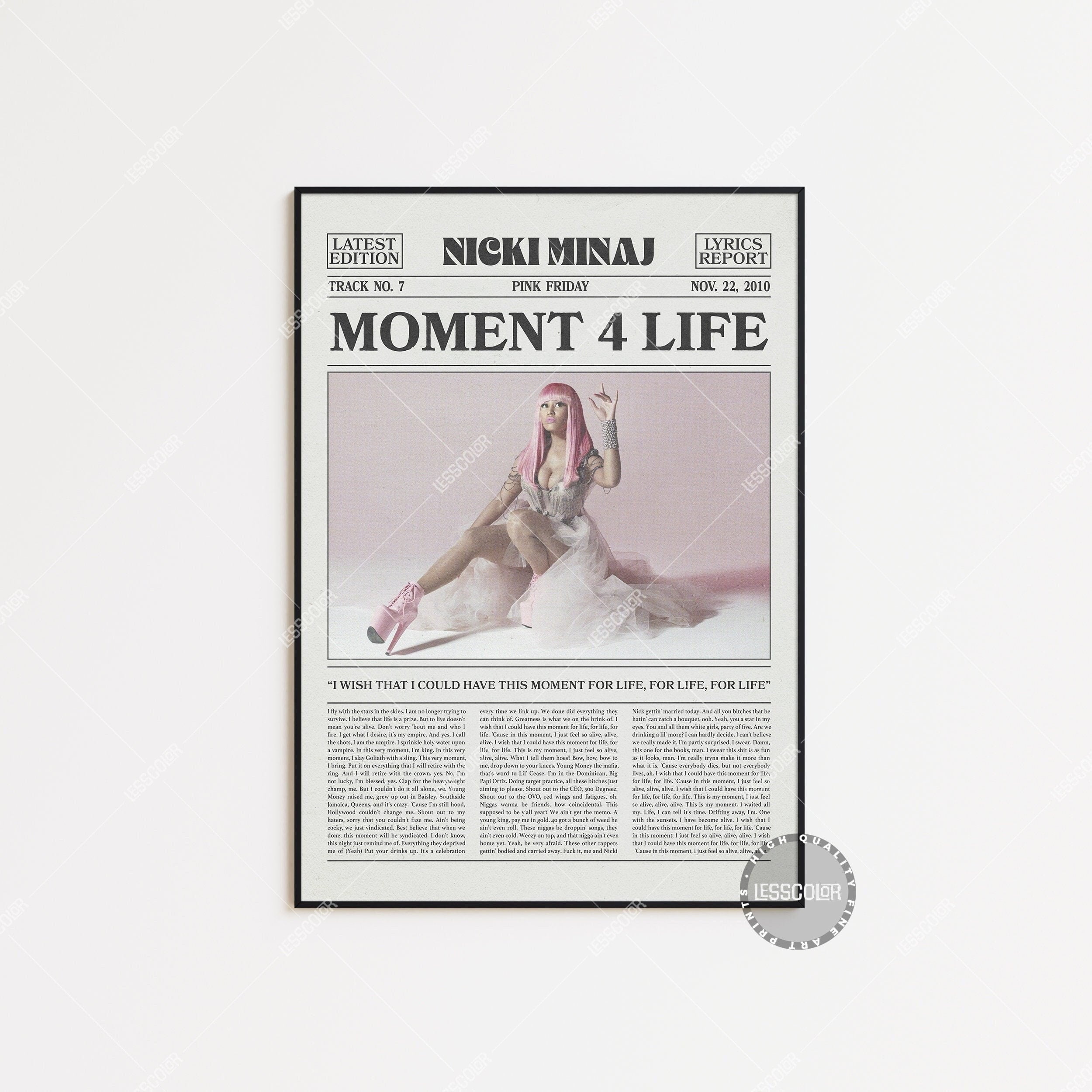 Josecarlos Poster Nicki Minaj Newspaper Print, Moment 4 Life Poster ...