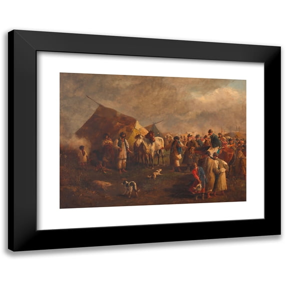 Josef Berres von Perez 14x11 Black Modern Framed Museum Art Print Titled - The Horse's Thief (Before 1904)