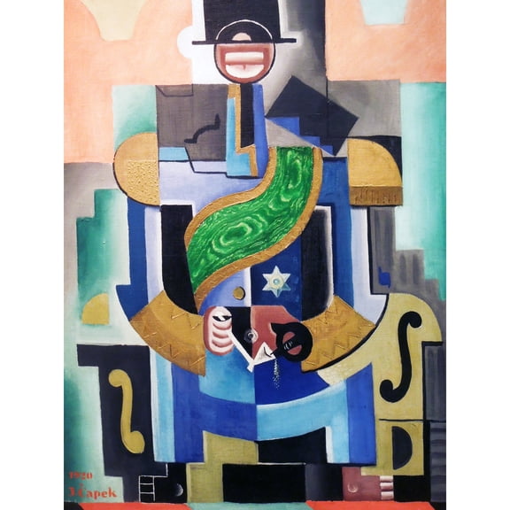 Josef Capek Black Skinned King Abstract Painting Extra Large XL Wall Art Poster Print