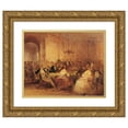 thumbnail image 1 of Josef Danhauser 18x15 Gold Ornate Wood Frame and Double Matted Museum Art Print Titled - Company Scene (1844), 1 of 4