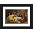 thumbnail image 1 of Josef Danhauser 24x17 Black Ornate Framed Double Matted Museum Art Print Titled: The Rich Prasser (1836), 1 of 5