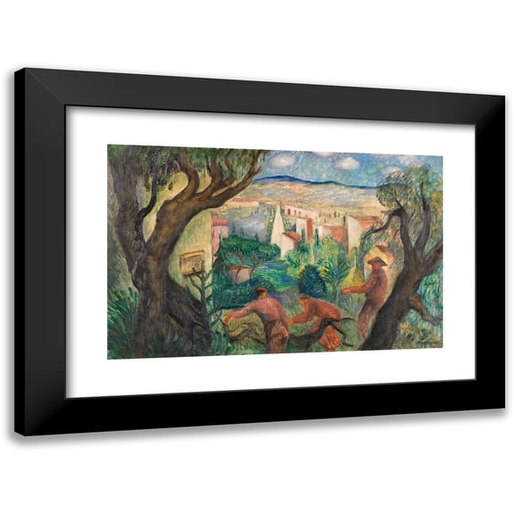 Josef Eberz 14x11 Black Modern Framed Museum Art Print Titled - Summer Day in Campagna (1924)