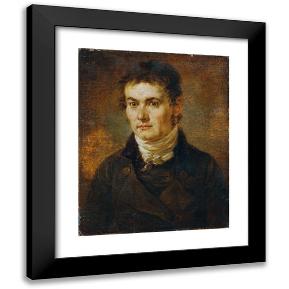 Josef Georg Von Edlinger 15x18 Black Modern Framed Museum Art Print Titled - Man with a White Neck Band (1800)