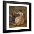 thumbnail image 1 of Josef Gisela 20x24 Black Modern Framed Museum Art Print Titled - Girls Decorating a Crucifix with Flowers (Around 1890-1895), 1 of 5