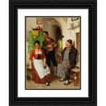 thumbnail image 1 of Josef Kinzel 12x14 Black Ornate Wood Framed Double Matted Museum Art Print Titled: The Serenade, 1 of 5