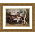 thumbnail image 1 of Josef Kinzel 14x12 Gold Ornate Wood Frame and Double Matted Museum Art Print Titled - In the Tavern (1900), 1 of 4