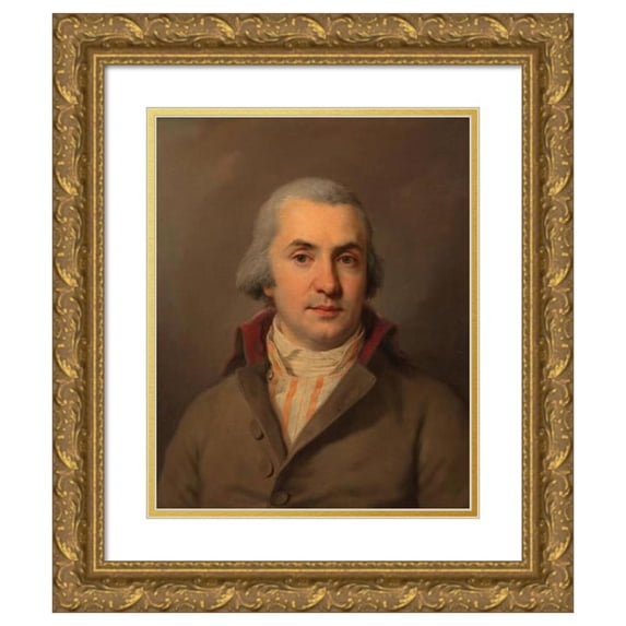 Josef Kreutzinger 20x24 Gold Ornate Framed and Double Matted Museum Art Print Titled - Unknown Gentleman (Around 1800)