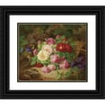 thumbnail image 1 of Josef Lauer 14x12 Black Ornate Wood Framed Double Matted Museum Art Print Titled: Rose Piece on the Forest Floor, 1 of 5