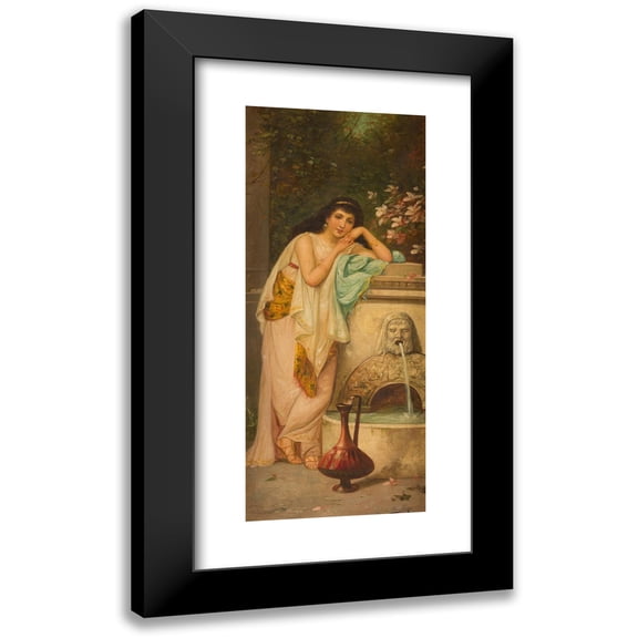 Josef Sühs 8x14 Black Modern Framed Museum Art Print Titled - Roman Beauty at a Spring