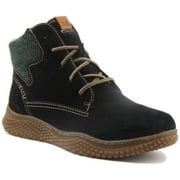 Josef Seibel Amelie 09 Womens Lace Up Leather Casual Ankle Boot In Navy Size 10