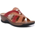 thumbnail image 1 of Josef Seibel Catalonia 01 Women's Leather Wedge Sandal In Orange Size 7, 1 of 6
