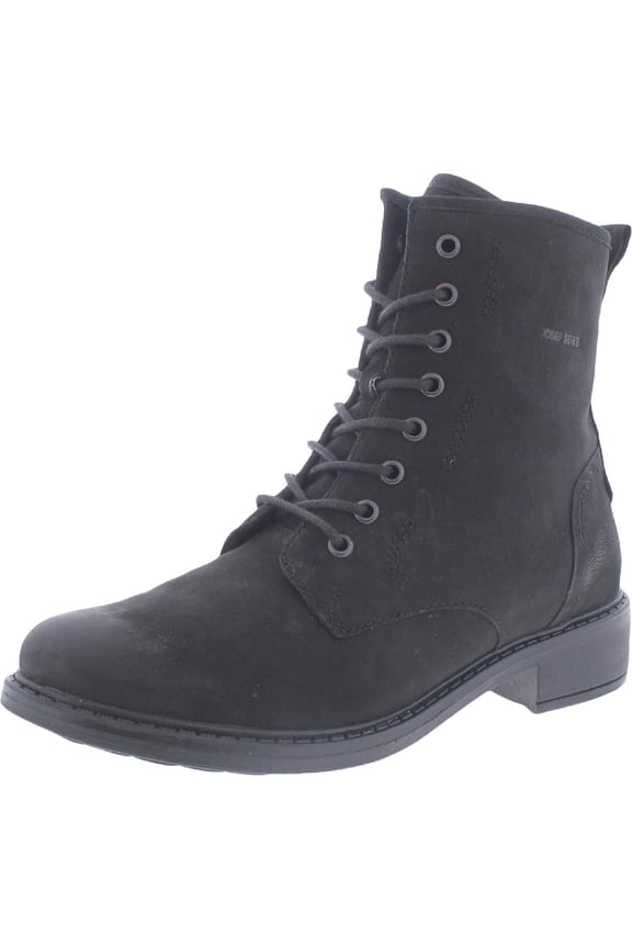 Womens Selena 06 Leather Faux Fur Lined Combat & Lace-up Boots