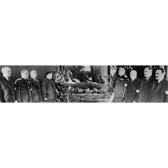 Josef Stalin Lying In State As Eight Top Soviet Officials Stand As Honor Guards. L-R Molotov History (24 x 18)