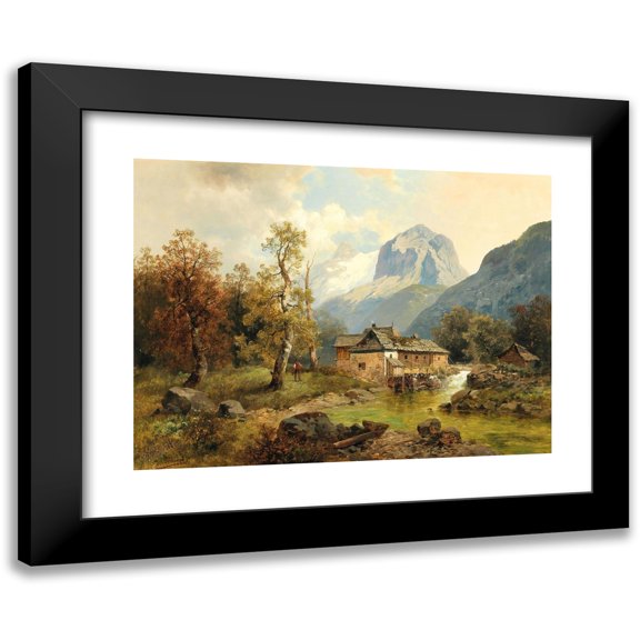 Josef Thoma 24x19 Black Modern Framed Museum Art Print Titled - Tyrolean Scene