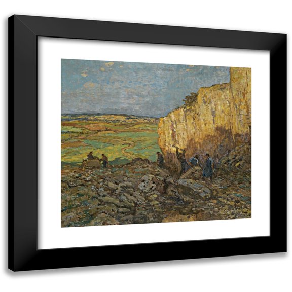 Josef Ullmann 22x20 Black Modern Framed Museum Art Print Titled - Stone Quarry