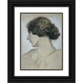 thumbnail image 1 of Josef Wawra 14x18 Black Ornate Wood Framed Double Matted Museum Art Print Titled - Head of a Young Woman in Profile (1918), 1 of 5